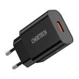 Chargeur secteur Choetech 18W USB-A noir