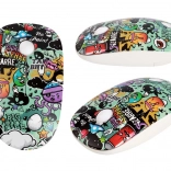 Souris sans fil au design graffiti 1600 DPI