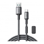 Joyroom câble USB–USB‑C 1,2 m avec clip magnétique, charge rapide 3A, gris