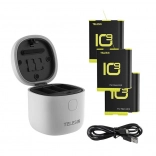 Chargeur étanche Telesin Allin box pour GoPro Hero 9 / Hero 10 + 3 batteries