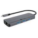 Station d’accueil de bureau 6-en-1 avec HDMI, USB, PD et LAN