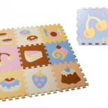 Tapis puzzle en mousse Gourmandises 28 × 28 cm