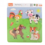 Puzzle d’encastrement en bois avec animaux de la ferme