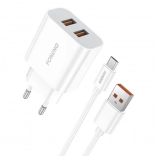 Chargeur rapide FONENG 2× USB 12 W avec câble Micro USB