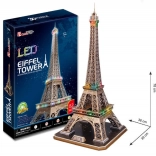 CUBICFUN puzzle 3D lumineux tour Eiffel avec éclairage LED, 84 pièces