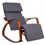 Fauteuil à bascule avec repose-pieds réglable et accoudoirs en bois ModernHome