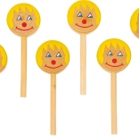Sucettes en bois joyeuses 12 pcs