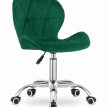 Chaise de bureau pivotante avec large dossier en velours vert