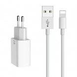 Chargeur USB double avec câble Lightning 1 m MCDODO (UE) – blanc