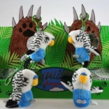 Perruche ondulée en peluche blanche – porte-clés