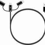 Câble de charge universel 3‑en‑1 avec connecteurs USB‑C, Micro USB et Lightning