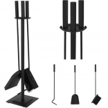 Ensemble d’accessoires de cheminée 4-en-1 KAMINER, noir