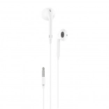Écouteurs filaires intra-auriculaires FONENG avec jack 3,5 mm et microphone – blanc