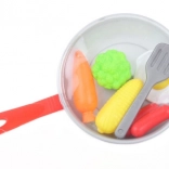 Poêle en plastique avec aliments et accessoires pour enfants
