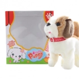 Chien en peluche qui marche et aboie, à piles