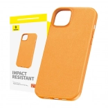 Coque pour iPhone 15 Pro Baseus série Fauxther orange