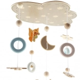 Manège suspendu ourson en bois naturel