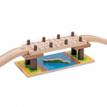 pont safari en bois avec crocodile Bigjigs Rail
