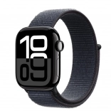 Apple Watch Series 10 GPS 42 mm boîtier en aluminium en couleur onyx avec bracelet sport bleu encre