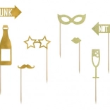 accessoires photo Let's Celebrate dorés – 8 pièces