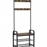 portemanteau sur pied avec banc et étagères à chaussures style loft