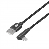 Câble USB vers USB‑C 1,5 m à angle droit, tressé noir