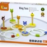 VIGA jeu en bois de lancer des anneaux sur des animaux