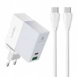 Chargeur LDNIO 65W avec connecteurs USB et USB‑C