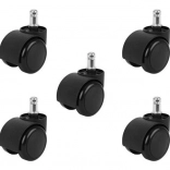 Roulettes de chaise de bureau – lot de 5 pièces – noir