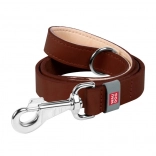 Laisse en cuir pour chiens WAUDOG, 20 mm, 122 cm, marron